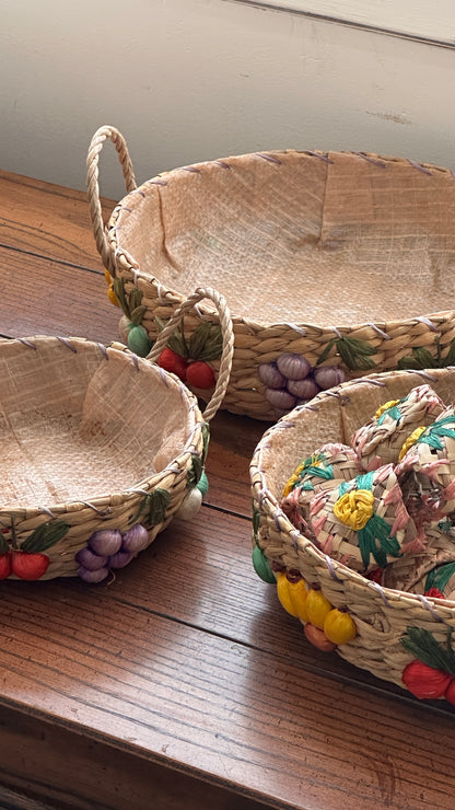 Set of Woven Bowls & Napkin Rings