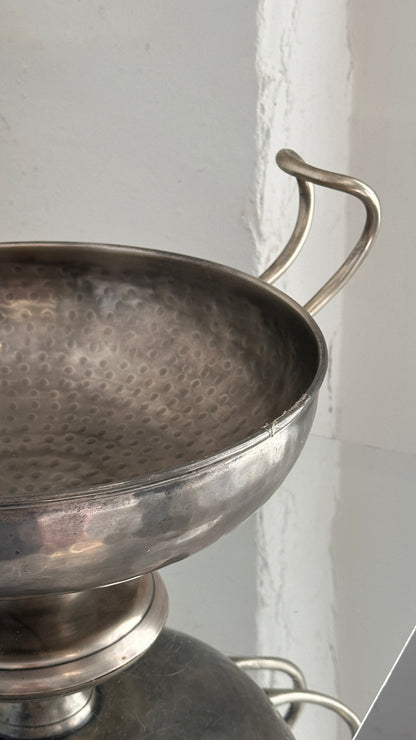 Hammered Metal Compote