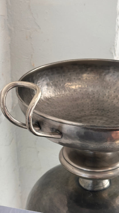 Hammered Metal Compote