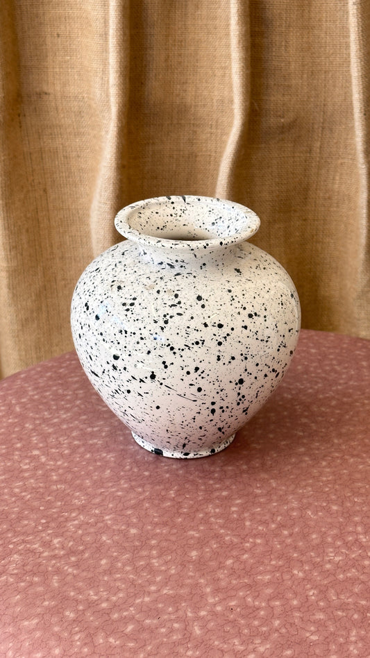 White & Black Splatter Vase