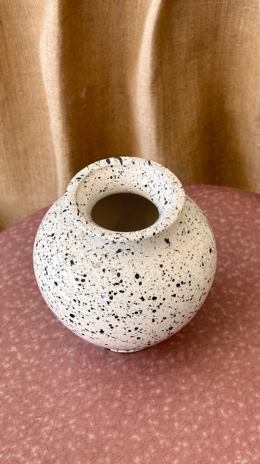 White & Black Splatter Vase
