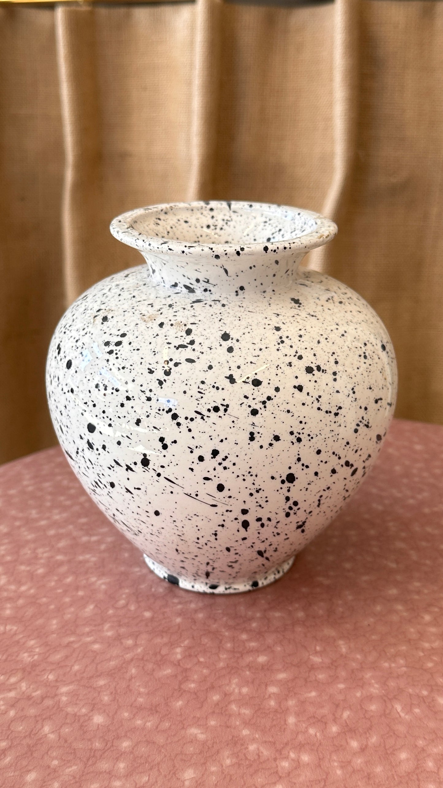White & Black Splatter Vase