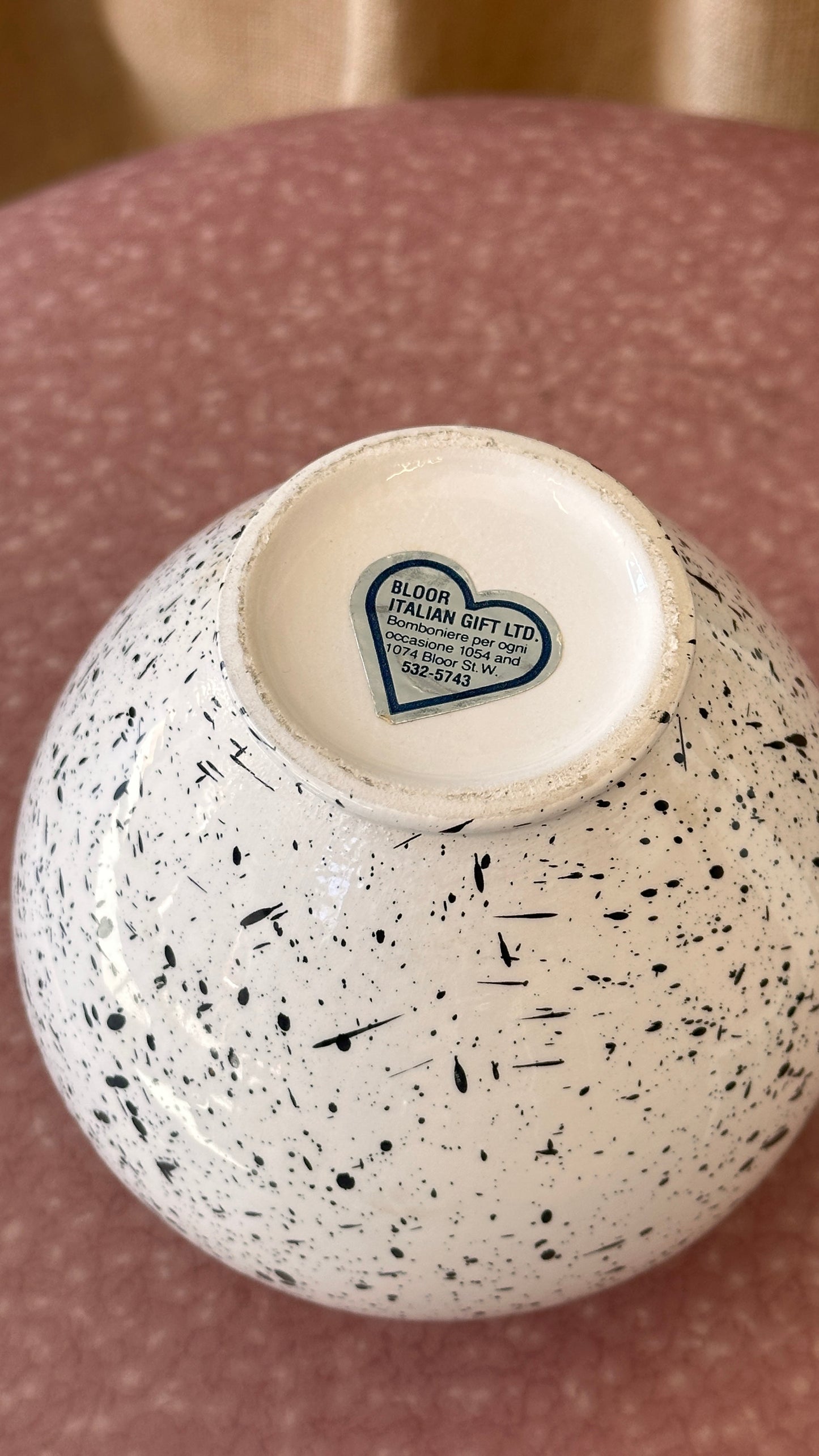 White & Black Splatter Vase
