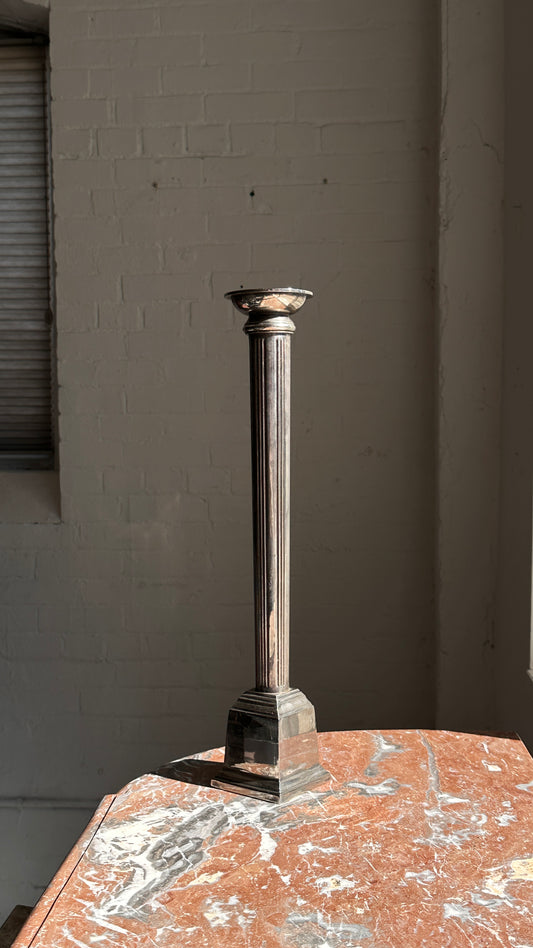 Large Silver Corinthian Column Candle Stick