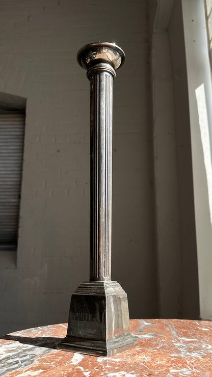 Large Silver Corinthian Column Candle Stick