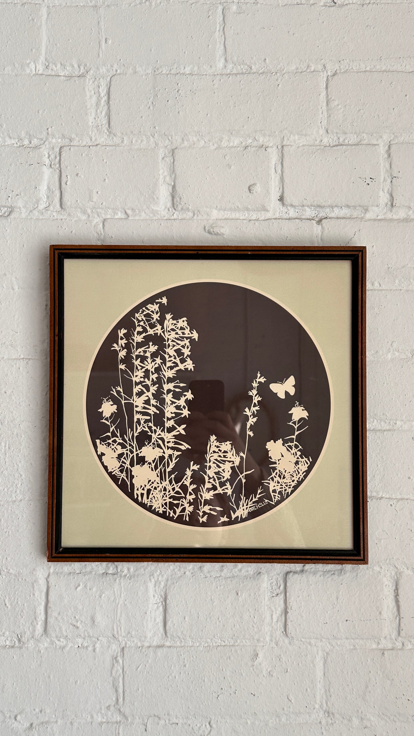 Pair of Vintage Wildflower Relief Art by Michelle