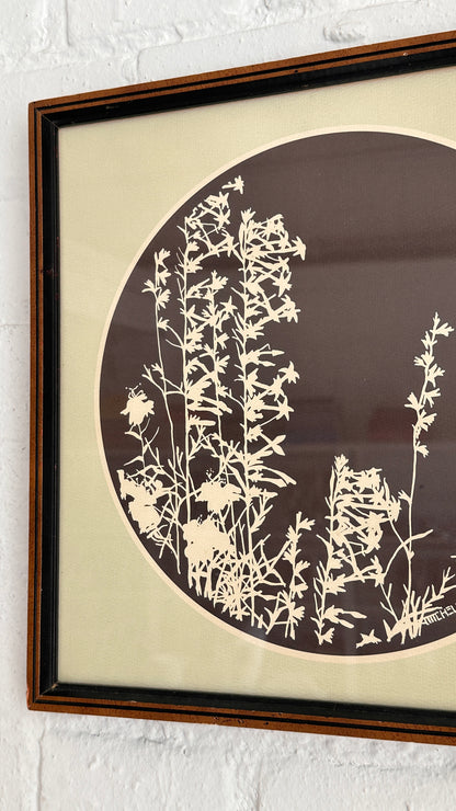Pair of Vintage Wildflower Relief Art by Michelle