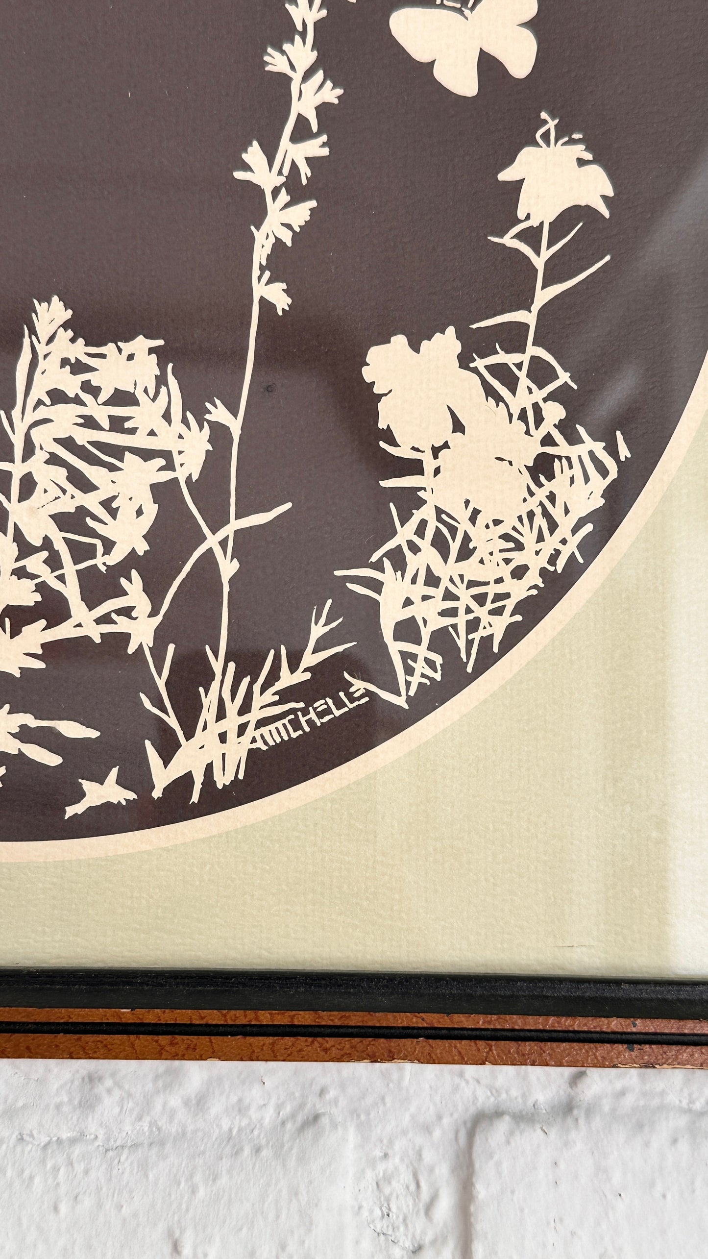 Pair of Vintage Wildflower Relief Art by Michelle