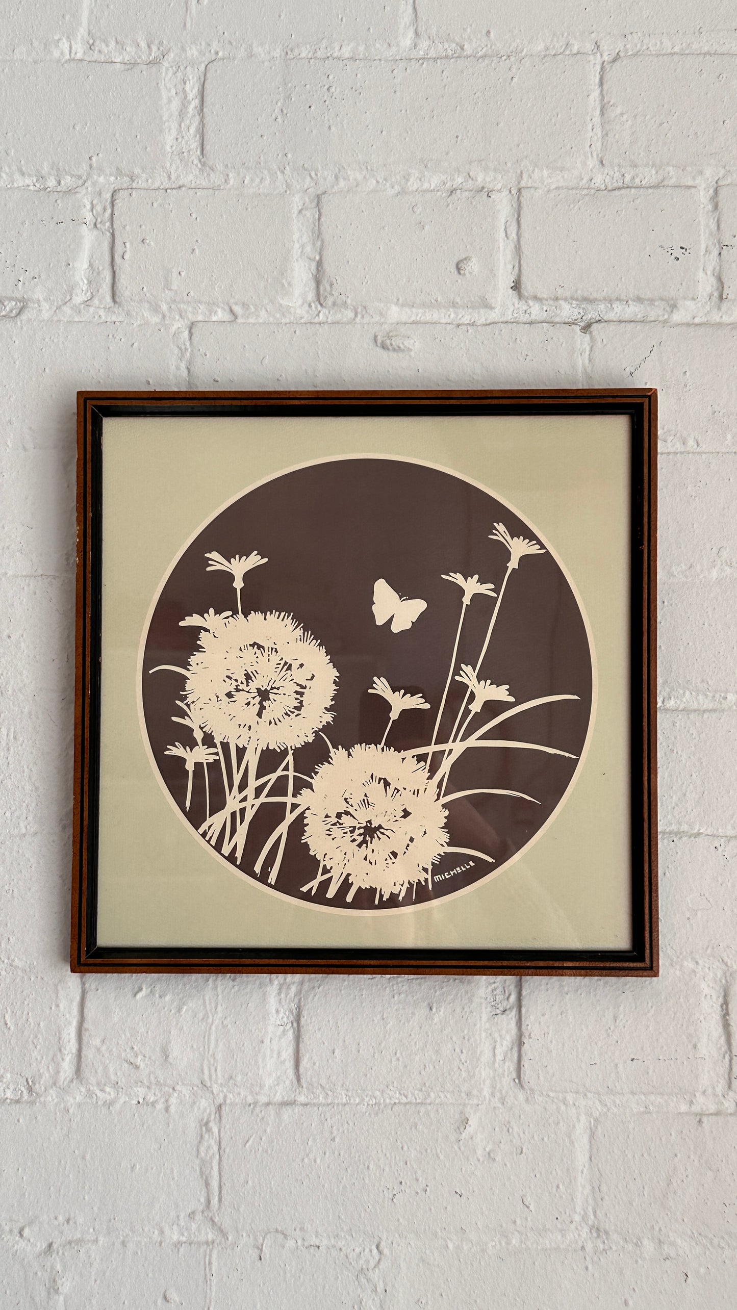 Pair of Vintage Wildflower Relief Art by Michelle