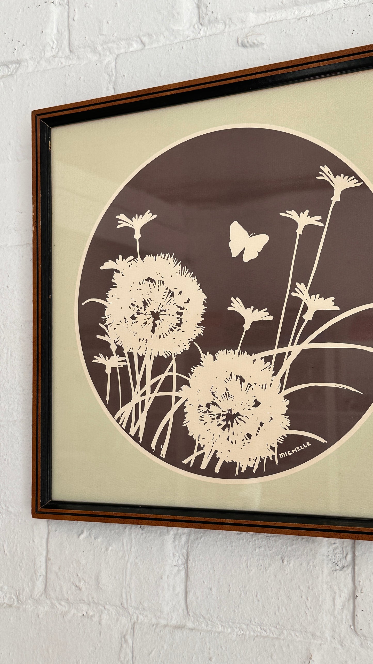 Pair of Vintage Wildflower Relief Art by Michelle