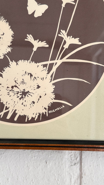 Pair of Vintage Wildflower Relief Art by Michelle