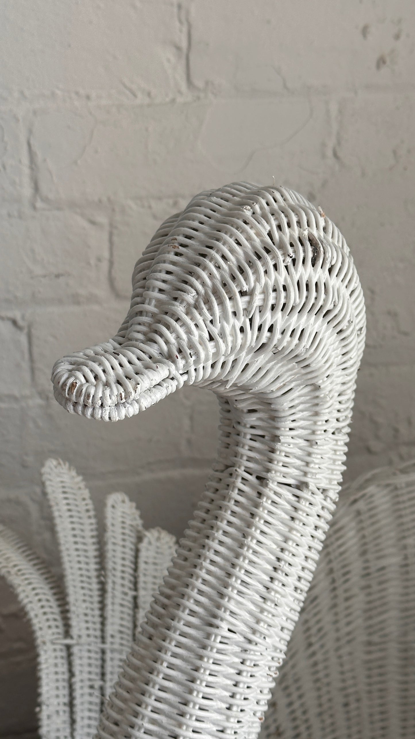 Large Vintage Wicker Swan Basket