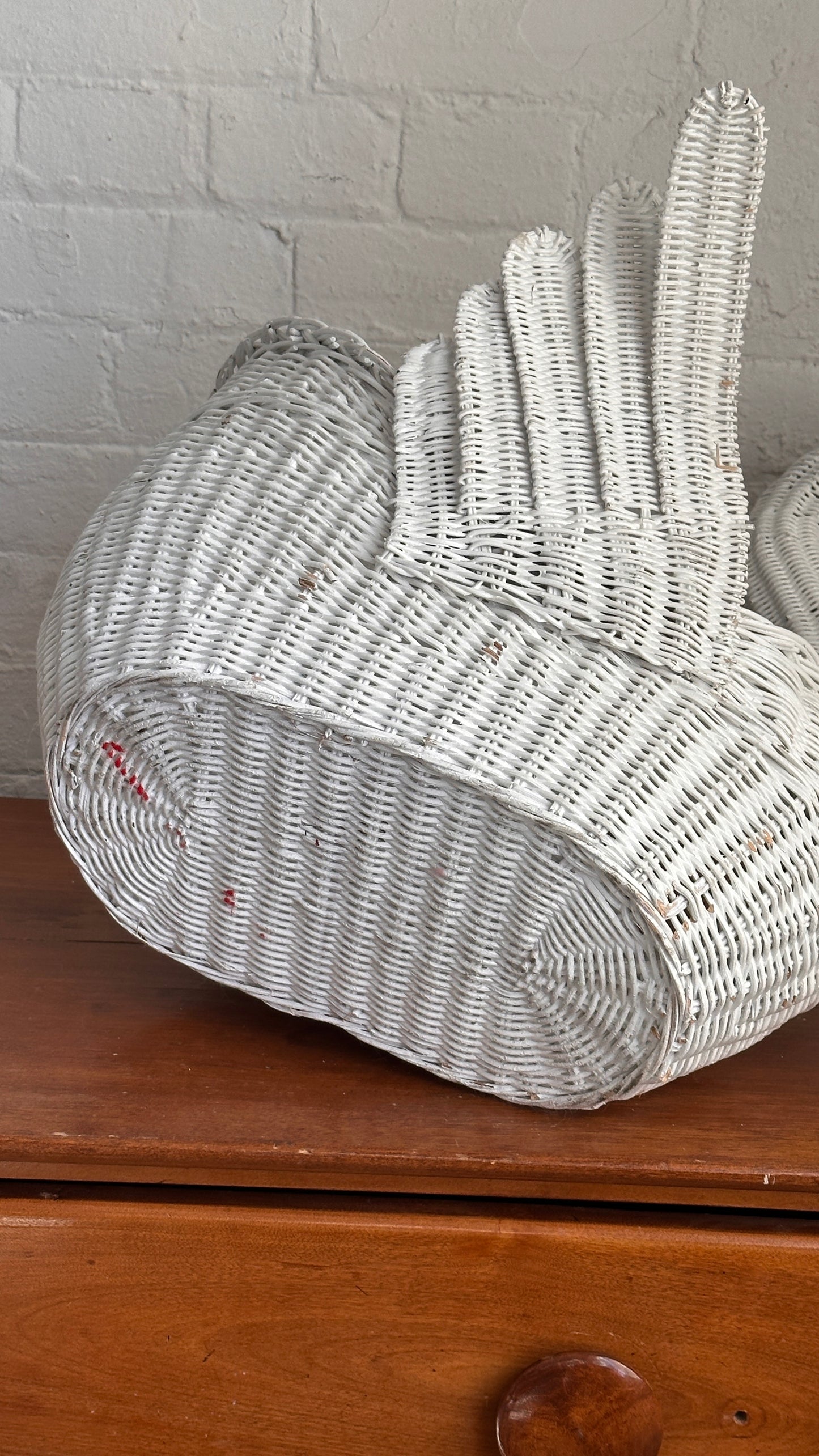 Large Vintage Wicker Swan Basket