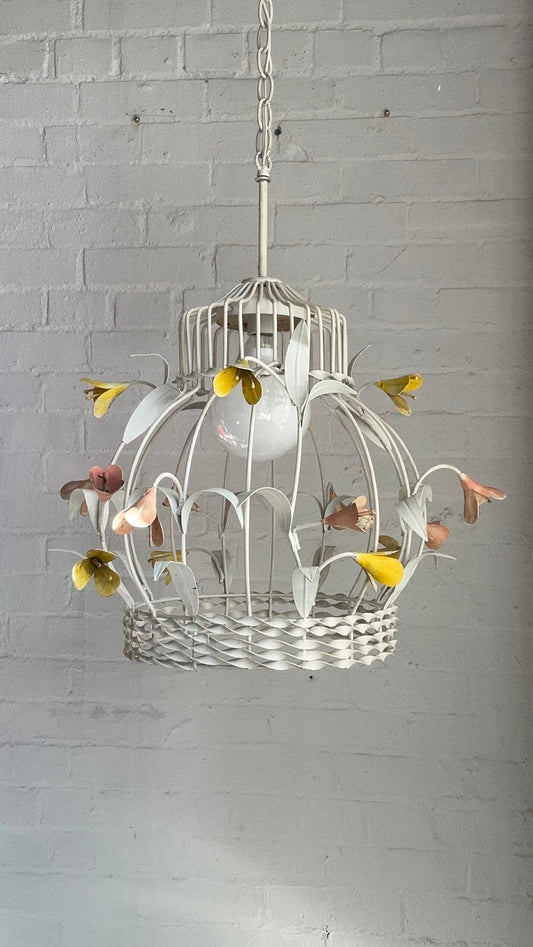 Whimsical Bird Cage Pendant