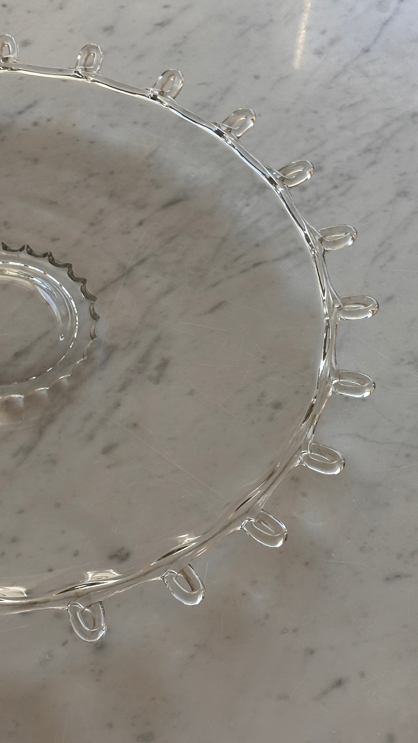 Large Vintage Heisey Lariat Looped Glass Serving Platter