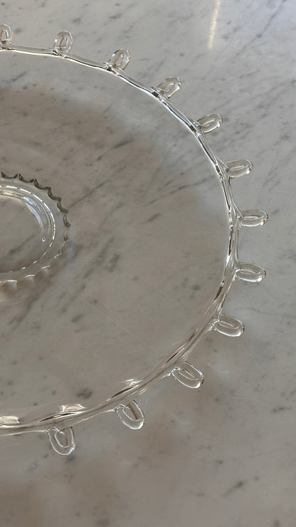 Large Vintage Heisey Lariat Looped Glass Serving Platter