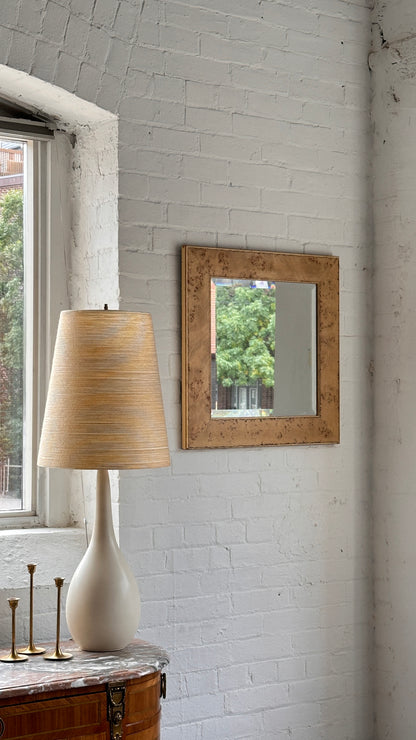 Burled Wood Veneer Mirror