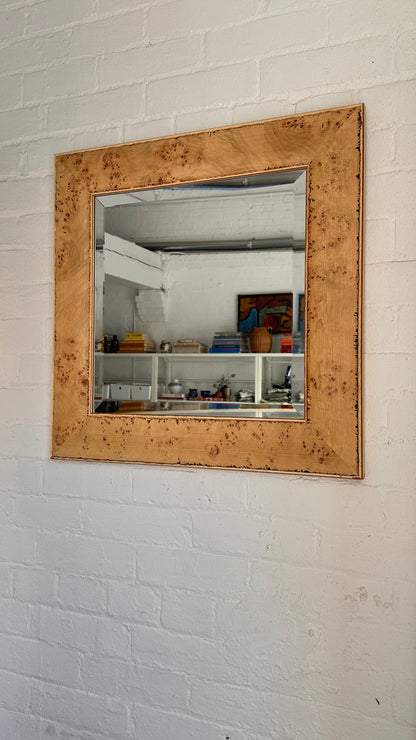 Burled Wood Veneer Mirror