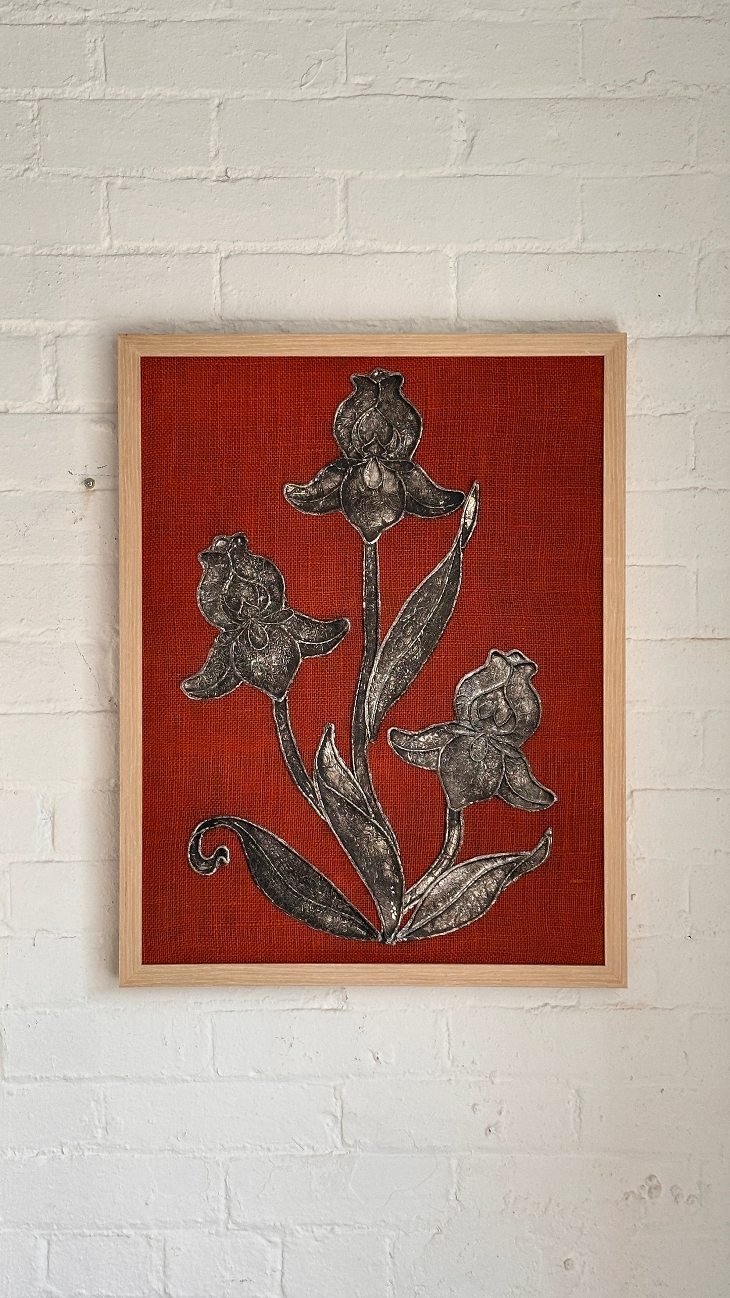Pair of Framed Textile Art