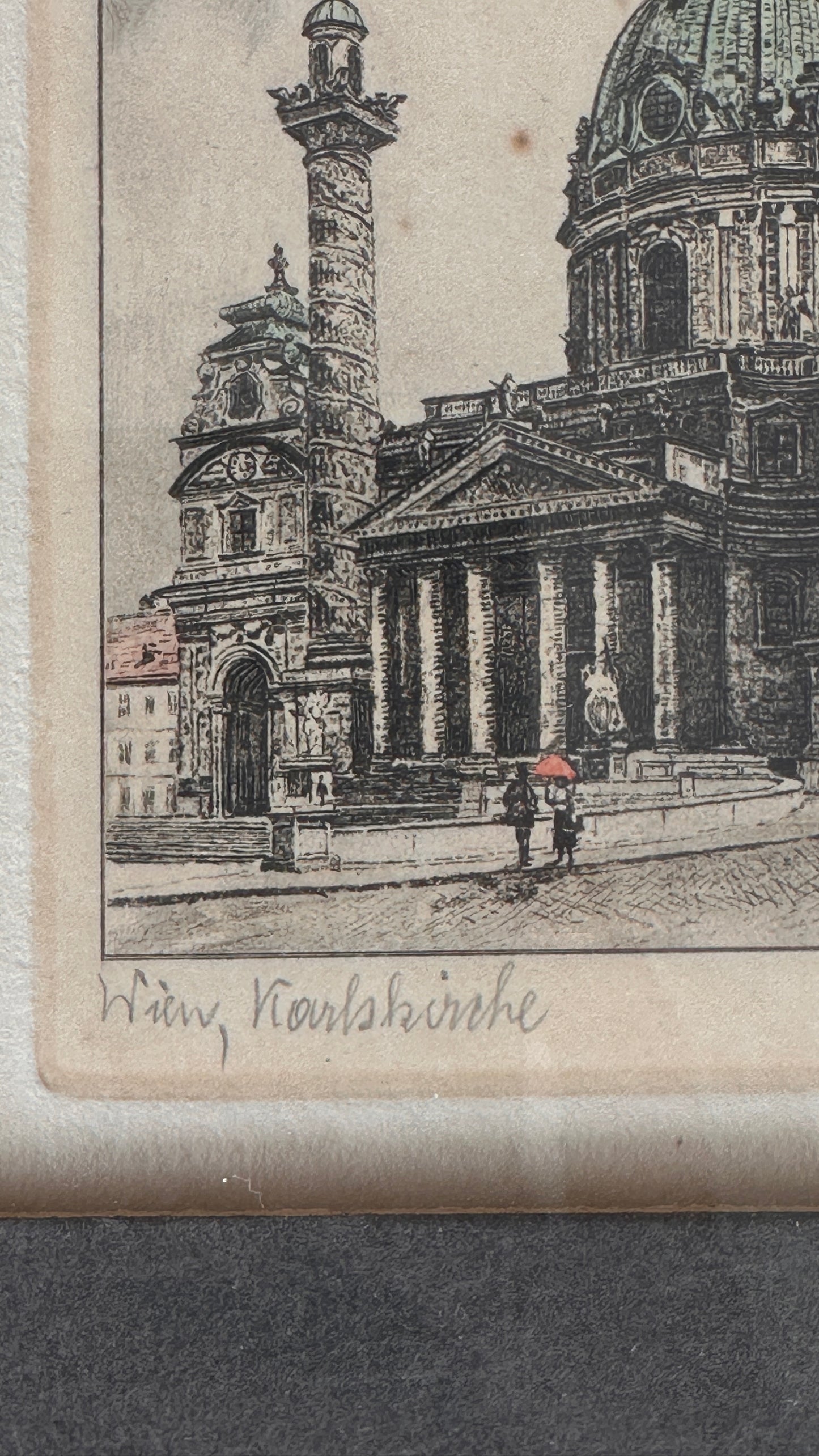 Wien, Karlskirche Etching by W. Fischer