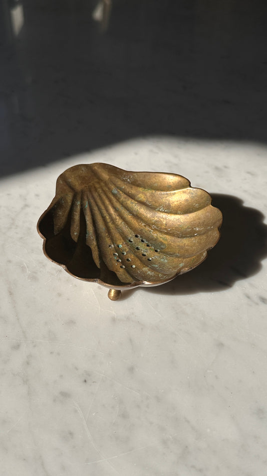 Vintage Brass Shell Soap Dish