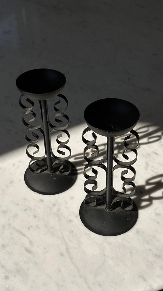Pair of Metal Candle Holders