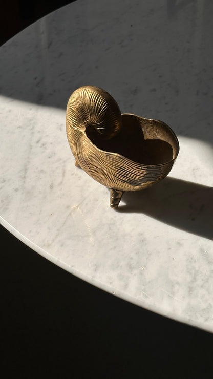 Vintage Brass Nautilus Planter