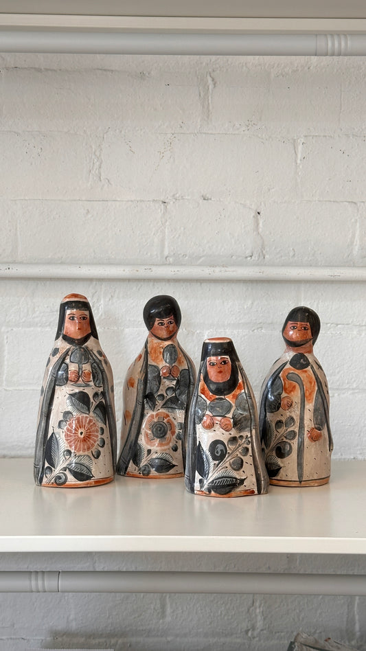Vintage Hand Painted Tonala Ceramic Figures