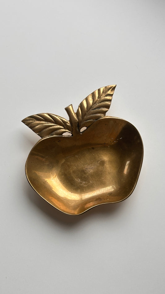 Vintage Brass Apple Trinket Dish