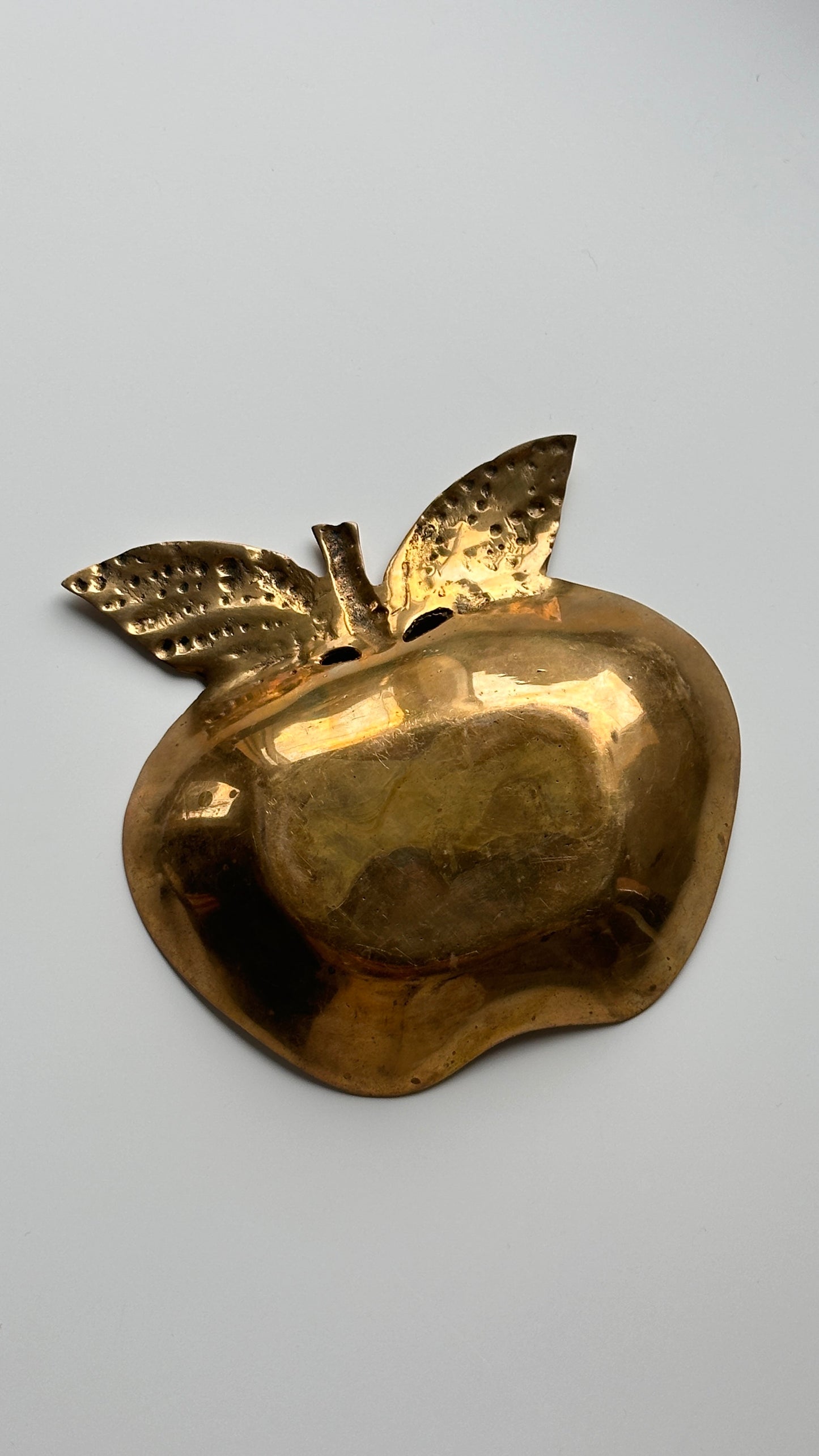 Vintage Brass Apple Trinket Dish