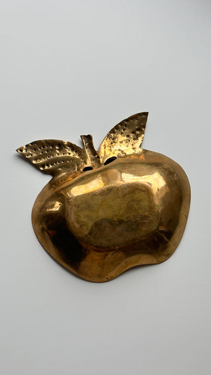 Vintage Brass Apple Trinket Dish