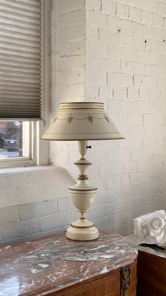 Vintage Metal Toleware Table Lamp
