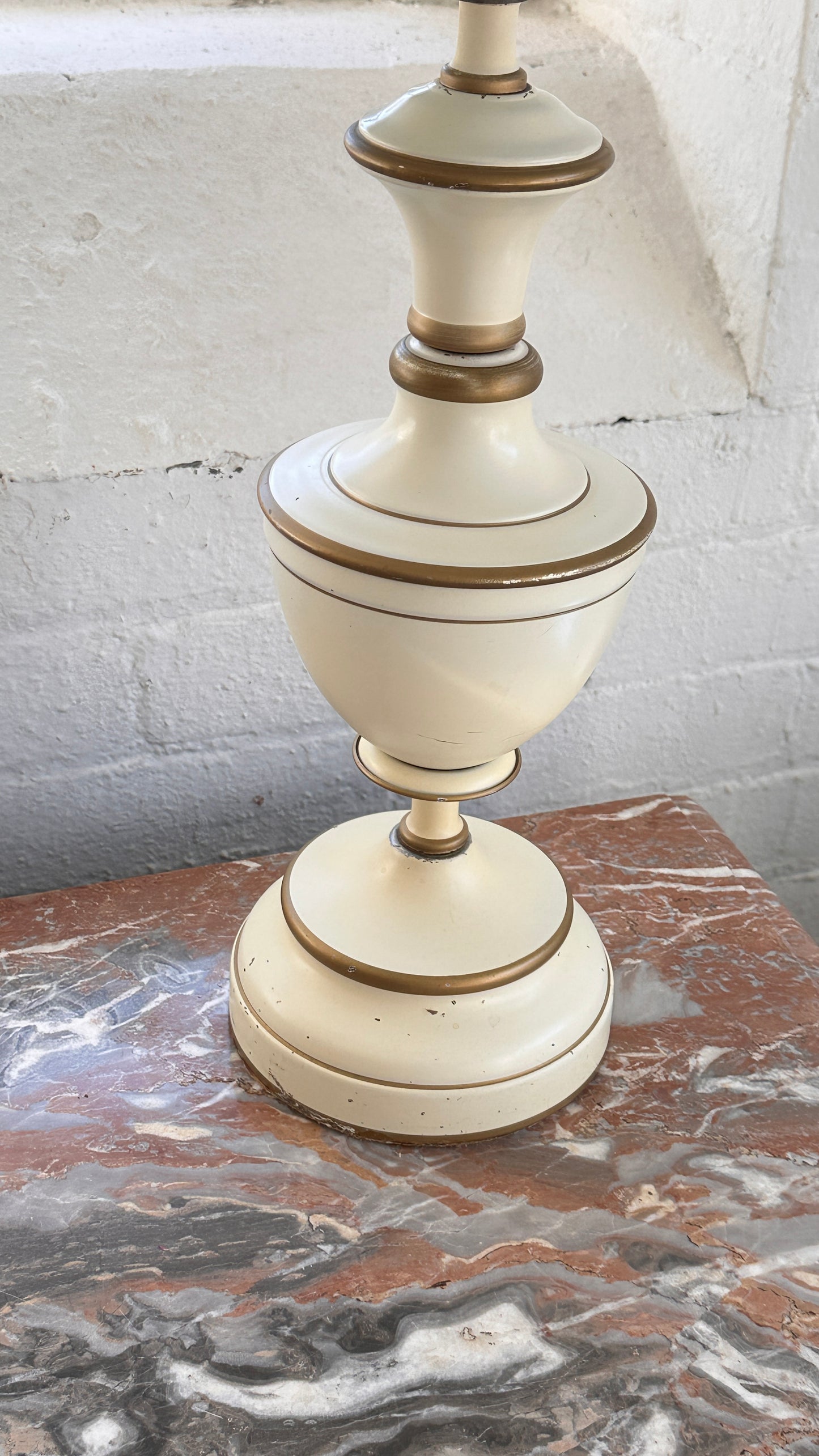 Vintage Metal Toleware Table Lamp