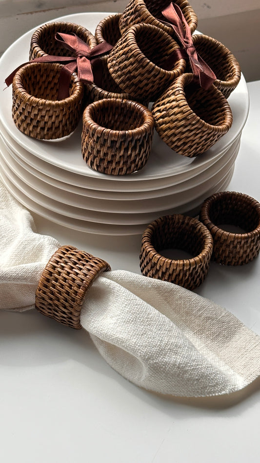 Set of 12 Woven Napkin Rings