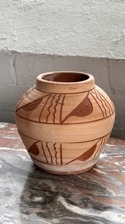 Folk Art Earthenware Vessel
