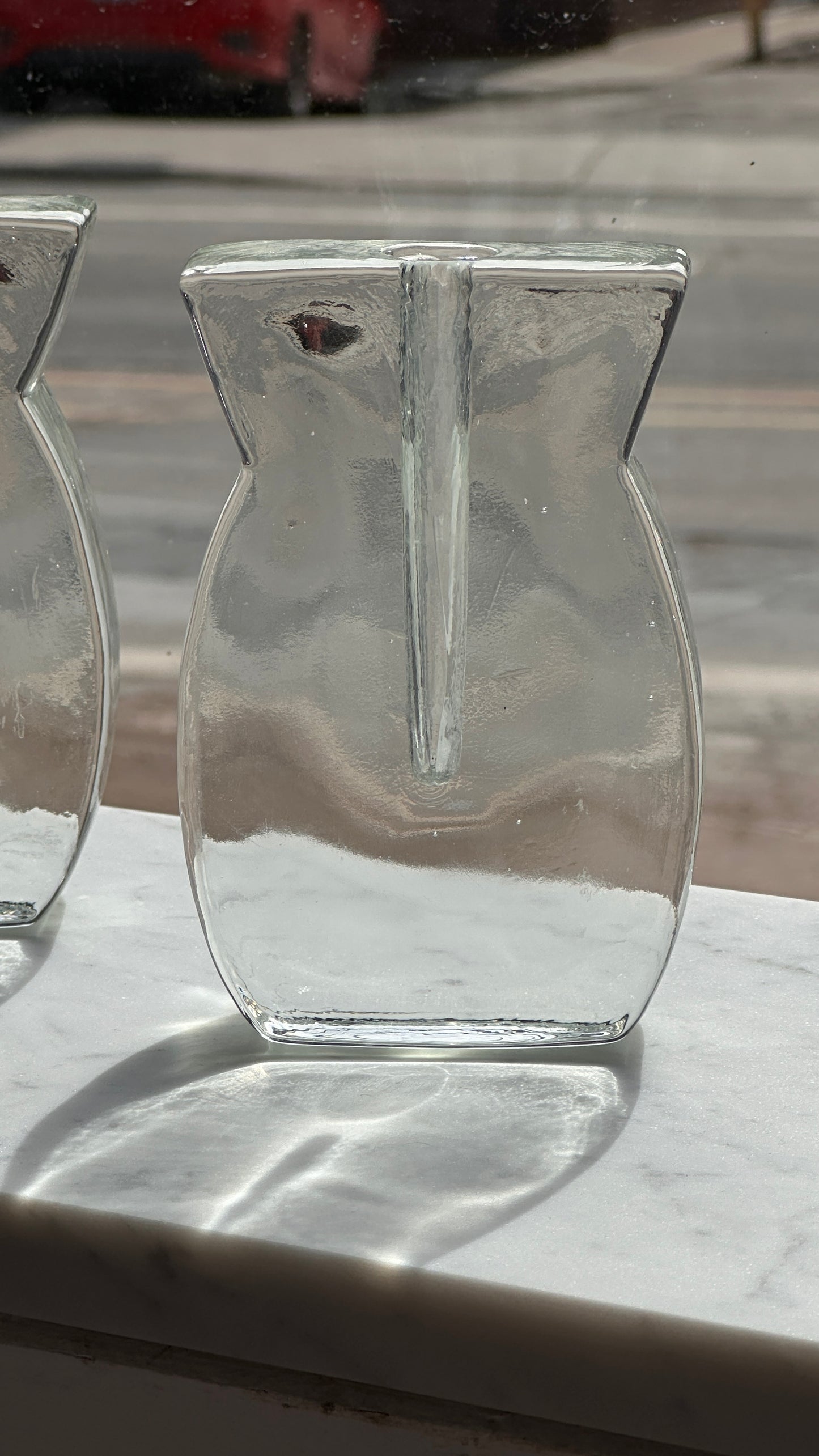 Pair of Mid Century Solifleur Glass Vases