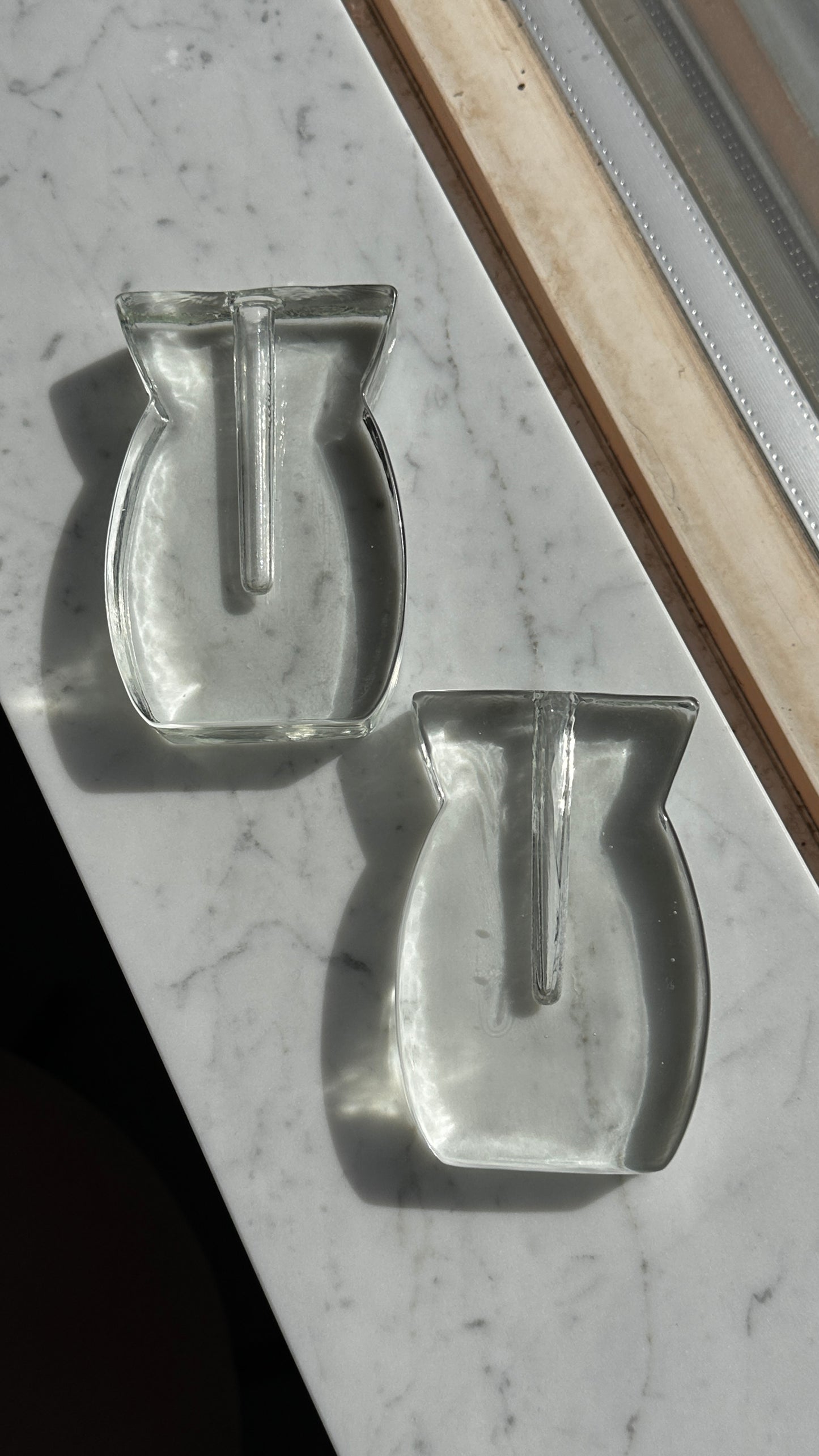 Pair of Mid Century Solifleur Glass Vases