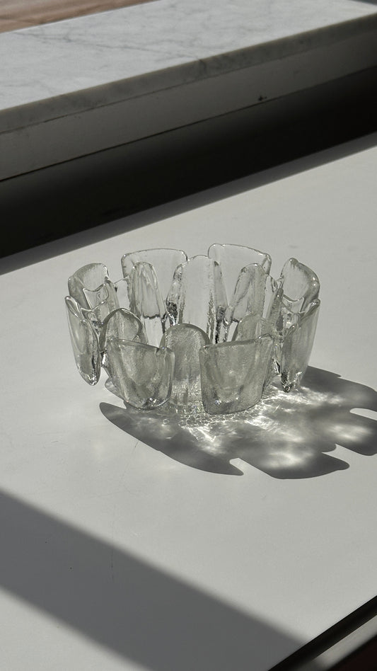 Mid Century Ice Glass Bowl