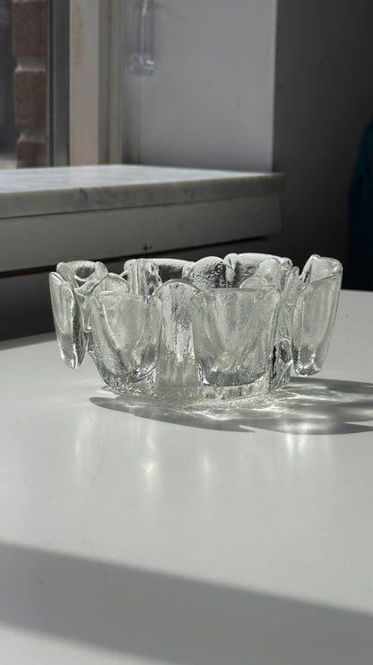 Mid Century Ice Glass Bowl
