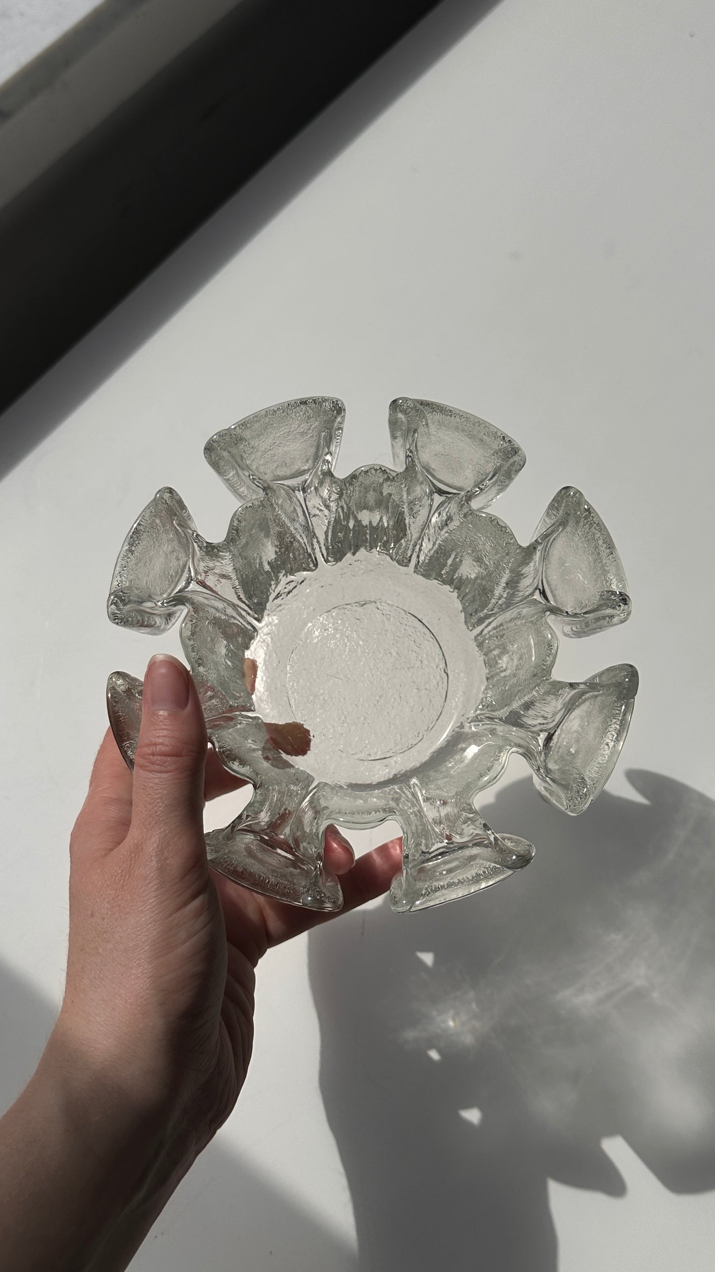 Mid Century Ice Glass Bowl