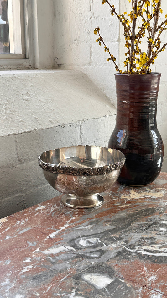Sheffield Reproduction Silver Plated on Copper Footed Bowl