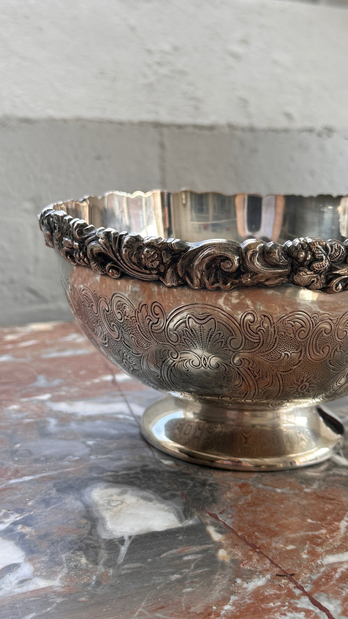 Sheffield Reproduction Silver Plated on Copper Footed Bowl