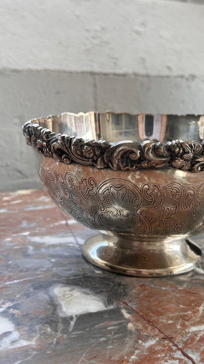 Sheffield Reproduction Silver Plated on Copper Footed Bowl