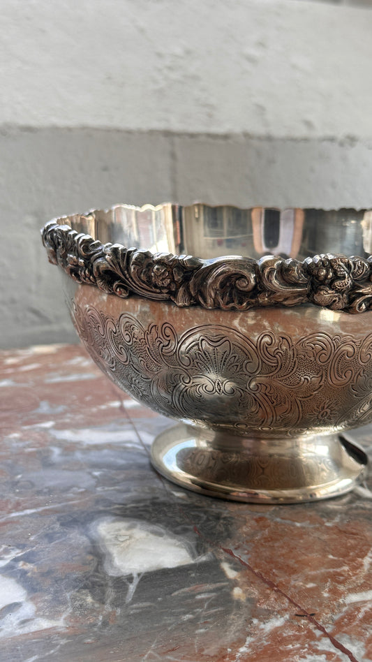 Sheffield Reproduction Silver Plated on Copper Footed Bowl