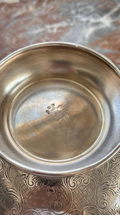 Sheffield Reproduction Silver Plated on Copper Footed Bowl