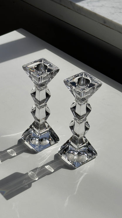 Pair of Light Crystal Candle Sticks