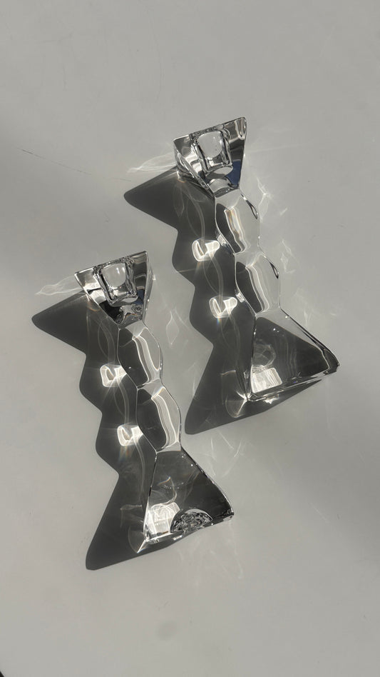 Pair of Light Crystal Candle Sticks