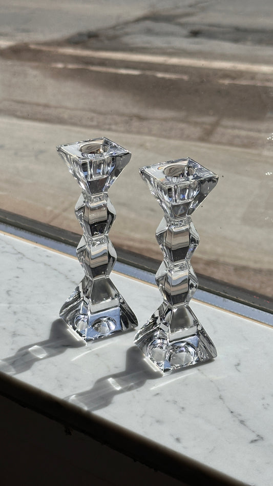 Pair of Light Crystal Candle Sticks