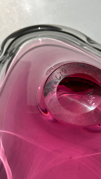 Vintage Pink Swedish Art Glass Bowl