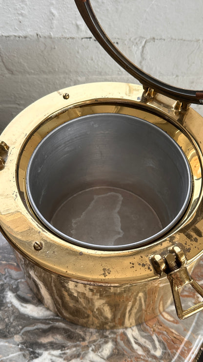 Vintage Brass Plated Porthole Ice Bucket